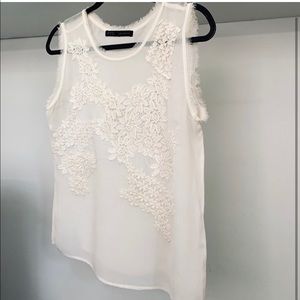 Zara Sheer Embroidered Shell